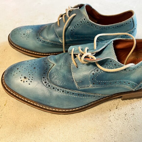 Ben Sherman Wingtips Brogues M7 W9 Blue - Picture 1 of 4
